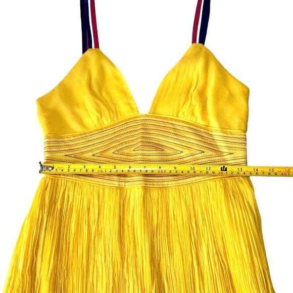 NWOT Catherine Malandrino Flowy Dress Sz.6 100% Silk Yellow Event Feminine - Picture 9 of 15